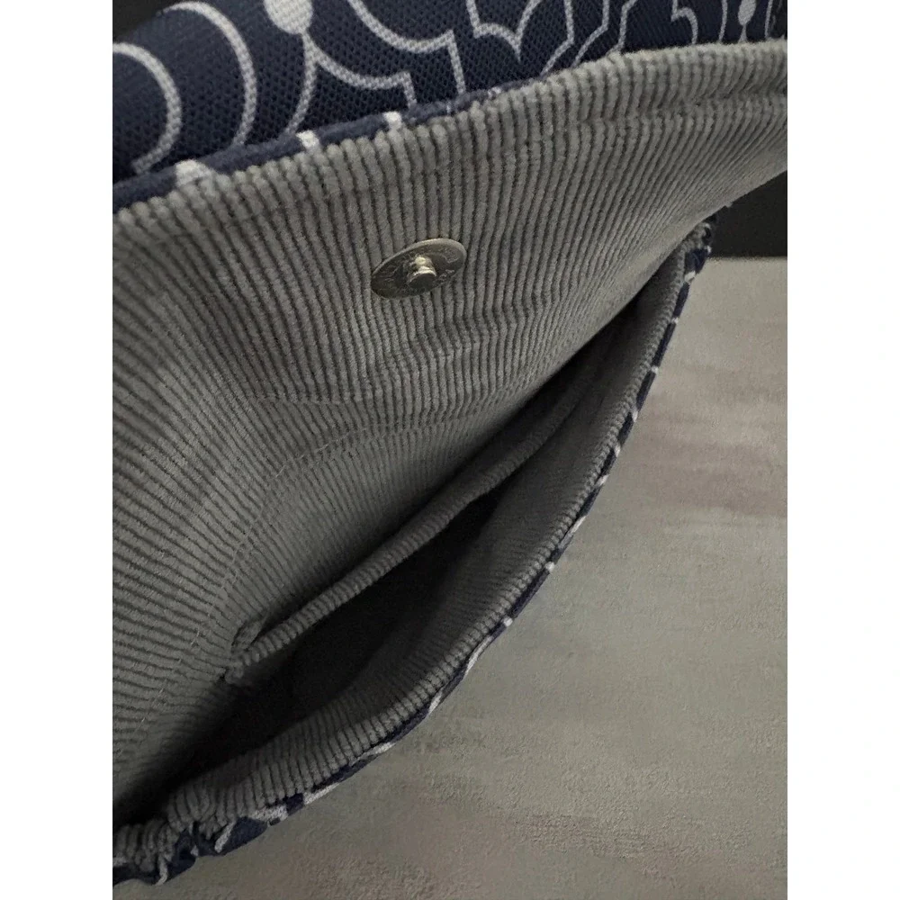 Lilly Bit Diaper Clutch Crossbody Bag Navy Blue Quatrefoil Canvas Baby Travel
